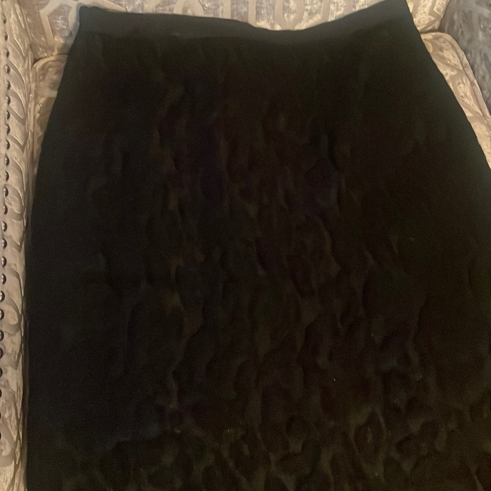 Ann Taylor Black Detailed Leopard print Skirt